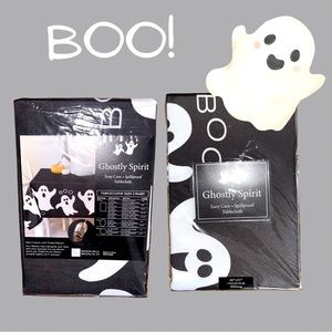 Halloween Ghost Boo Table Cloth Spill Proof Oblong Tablescaping